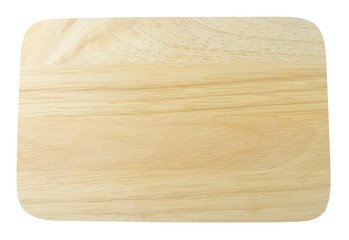 Empty Wooden Cutting Board Isolated on White