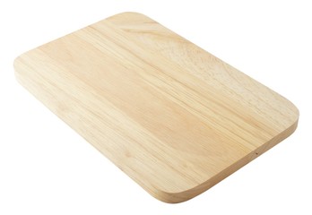 Empty Wooden Cutting Board on White Background