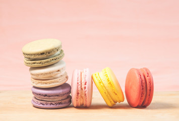 French macarons on table