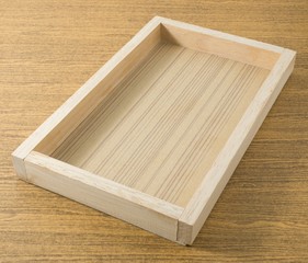 Rectangle Empty Wooden Tray on A Table