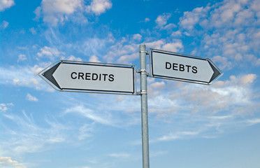 Road signs to credits and debts
