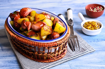 Potatoes with sausages