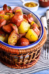 Potatoes with sausages