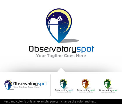 Observatory Spot Point Logo Design Template - vector