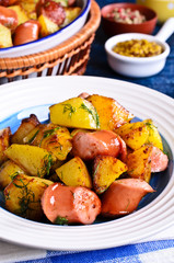 Potatoes with sausages