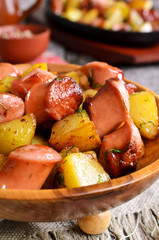 Potatoes with sausages