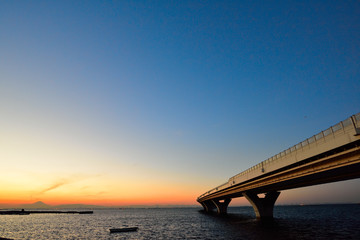 東京湾の夕焼け