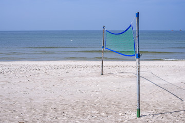 Beach-Volleyball, Feld am Strand der Ostsee