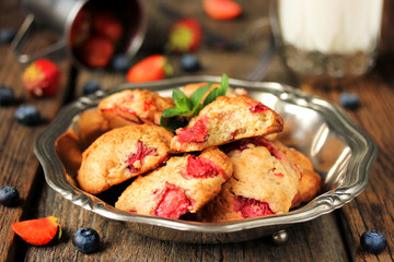 Homemade cookies with strawberry