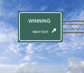 Road sign to Winning