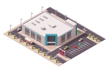 Vector isometric shopping mall