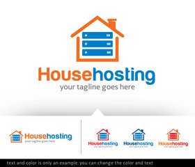 House Hosting Logo Design Template - Vector