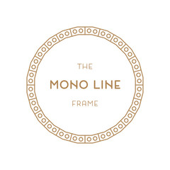 Geometric frame in trendy mono line style. For labels, Trade Mar