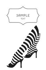 Female legs in bright striped stockings