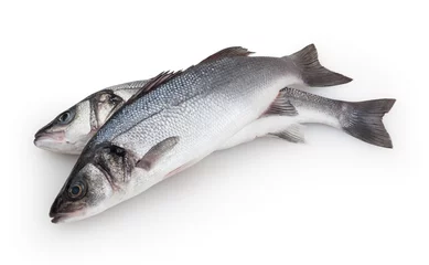 Fototapeten Seabass isolated on white background with clipping path © Da-ga