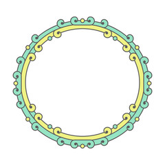 Etno Geometric frame in trendy mono line style.