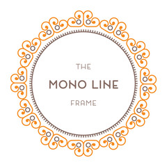 Etno Geometric frame in trendy mono line style.