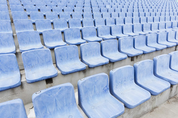 Naklejka premium Old blue stadium seats