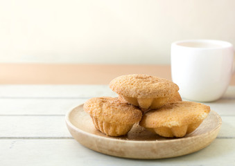 Thai Cake on white wooden table
