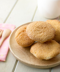 Thai Cake on white wooden table