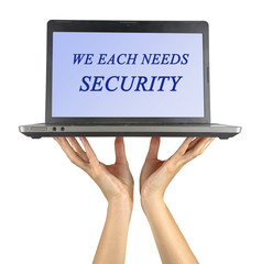 Notebook showing We each needs security