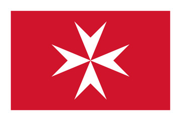 The Merchant Flag of Malta bordered in white - obrazy, fototapety, plakaty