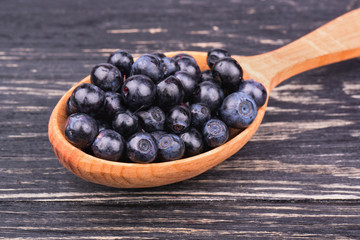 Blueberry in the spoon