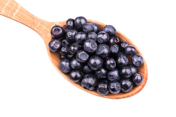 Blueberry in the spoon