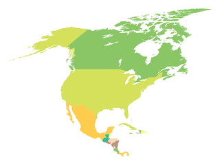 political map North America