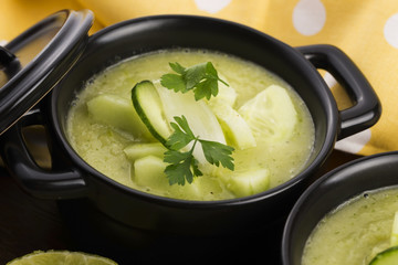 cold cucumber soup with herbs