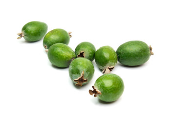Tropical fruit feijoa isolated on white background