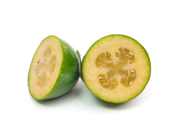 Tropical fruit feijoa isolated on white background