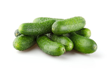 Fresh Cucumbers isolated on white background