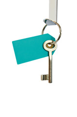 Schlüssel und Schlüsselanhänger blau