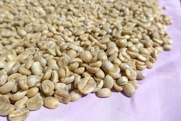The close view of coffee beans background 