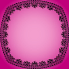 black lace frame with shadow