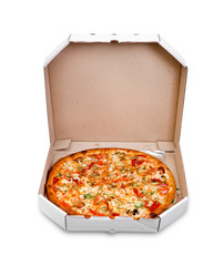 Pizza in box isolated - 86397793