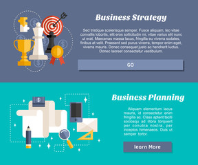 Flat Design Concept for Web Banners and Promotional Materials. Business Strategy and Business Planning
