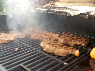 grilling pork meat
