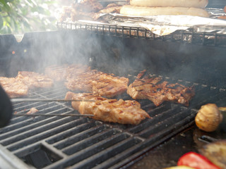 grilling pork meat