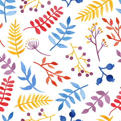 Vector watercolor floral pattern