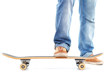 Close up of man using skate board
