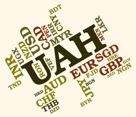 Uah Currency Indicates Ukraine Hryvnia And Banknote