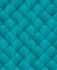 Fototapeta premium Leather background in turquoise.Stylish upholstery.