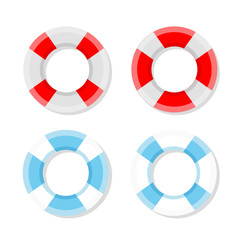 Lifebuoy isolated set.