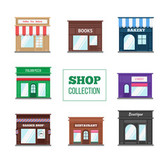 Flat shops and stores collection