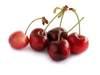 red,sweet cherries close up