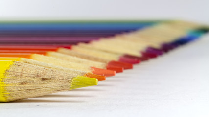 Horizontal photo of colored pencils 