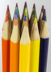 Vertical photo of colored pencils 