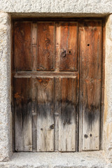 Old wooden door of an old house
